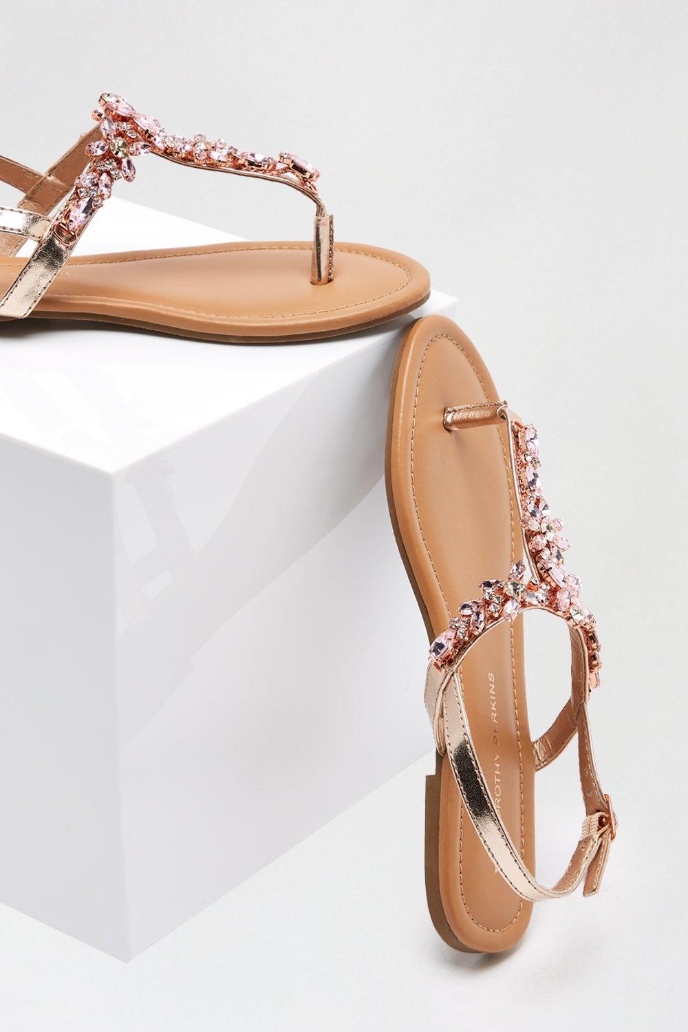 Jewel sandals best sale rose gold